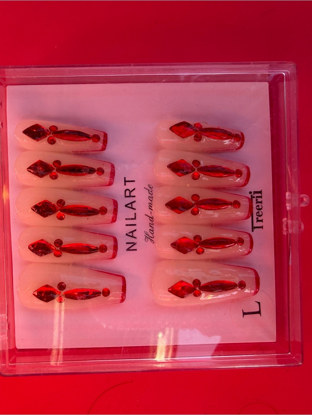 Red Gem Press-On Nail Set